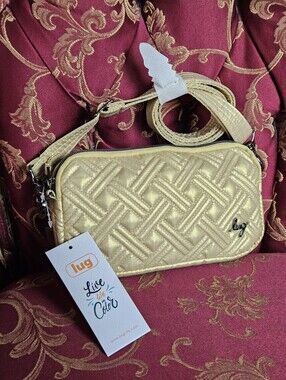 New Lug Coupe XL convertible crossbody bag in Metallic Gold